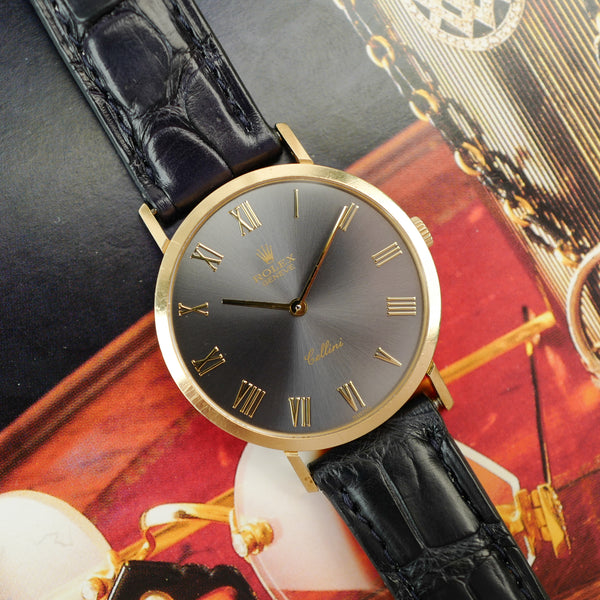 Cadran gris à chiffres romains de la Rolex Cellini 4112 de 1991