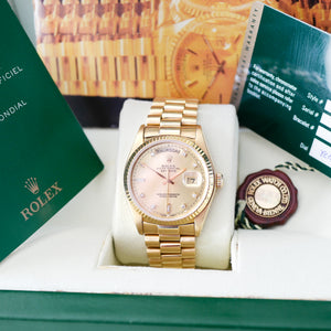 Rolex Day-Date "Or & Diamants"  'Comme Neuve'  (1980) - Réf. 18038