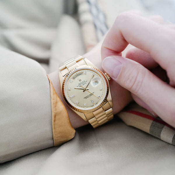 Rolex Day-Date "Or & Diamants"  'Comme Neuve'  (1980) - Réf. 18038
