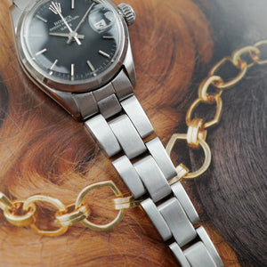 Rolex mini Oyster Perpetual Datejust en acier réf 6519 mini 26 mm 1968