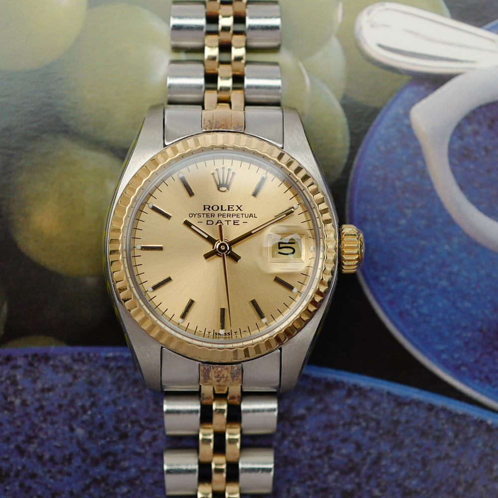 Rolex Oyster Perpetual Date 6917/3 bicolore de 1979 vue de face