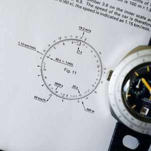 Vintage montre Tag Heuer livre de calcul Heuer Breitling Calibre 12