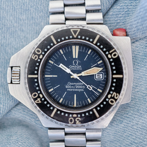 Vintage Omega cadran bleu professionnel