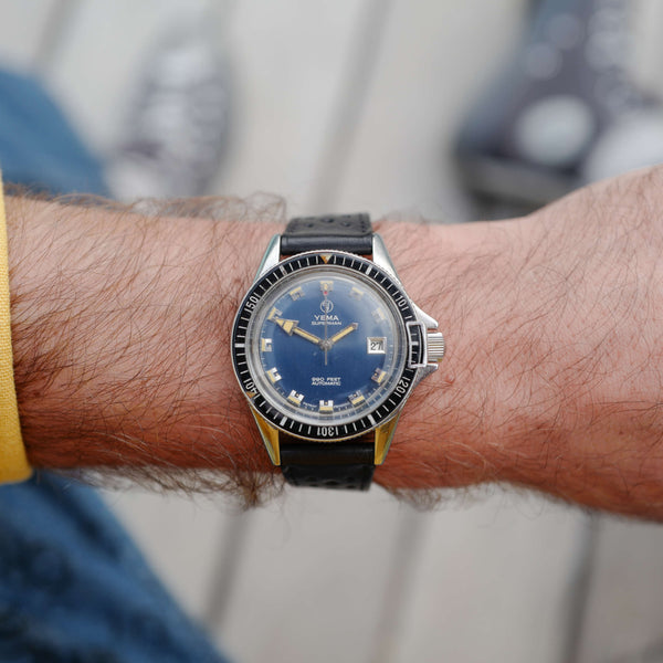 Yema Superman 241117 vintage cadran bleu