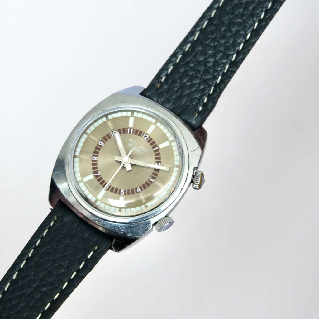 montre vintage bracelet bleu