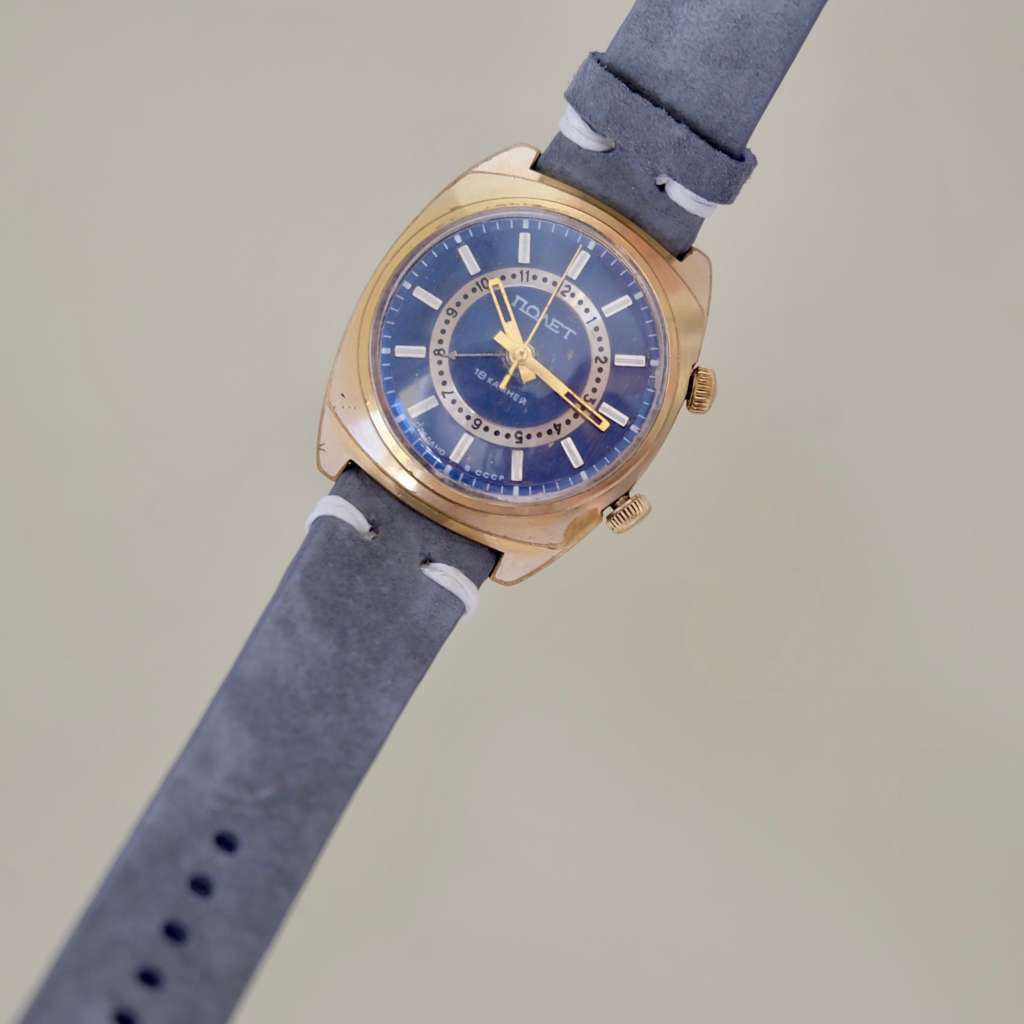 Poljot alarm montre sovietique ancienne garantie bleu vintage mecanisme