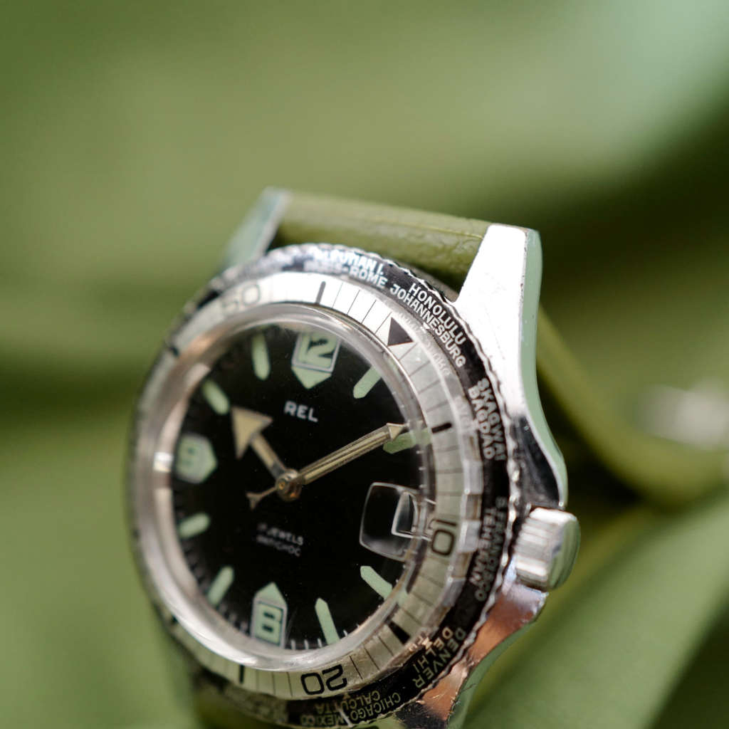 Montre REL worldtimer France vert