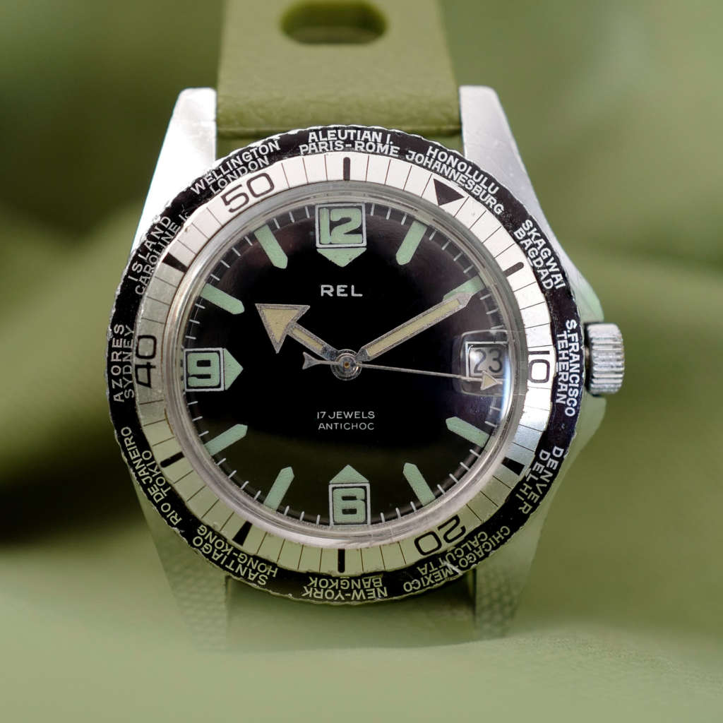 Montre vintage de pilote de ligne REL mécanique