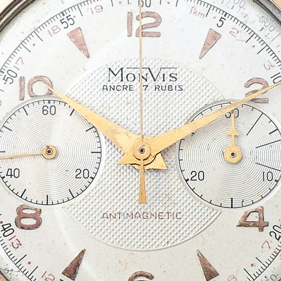 Explication fonctionnement chronographe suisse Monvis en or