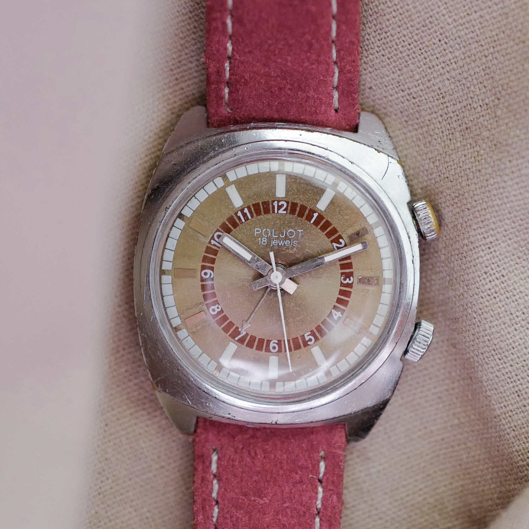 Montre POLJOT alarm (ex URSS) mécanique, look vintage, '80 (Gebraucht Montre POLJOT alarm (ex URSS) mécanique, look vintage, '80 (Gebraucht