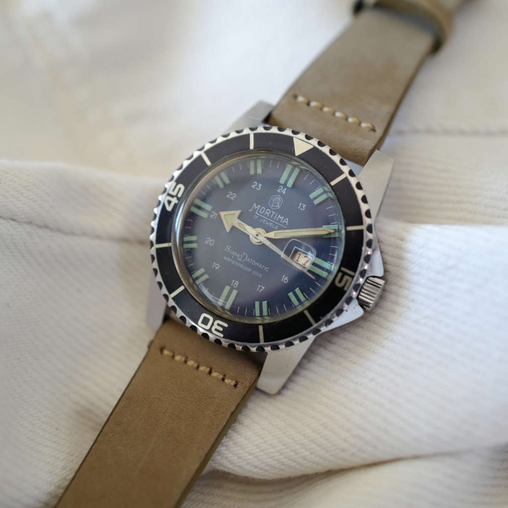 Mortima vintage cadran bleu superdatomatique Mortima vintage cadran bleu superdatomatique