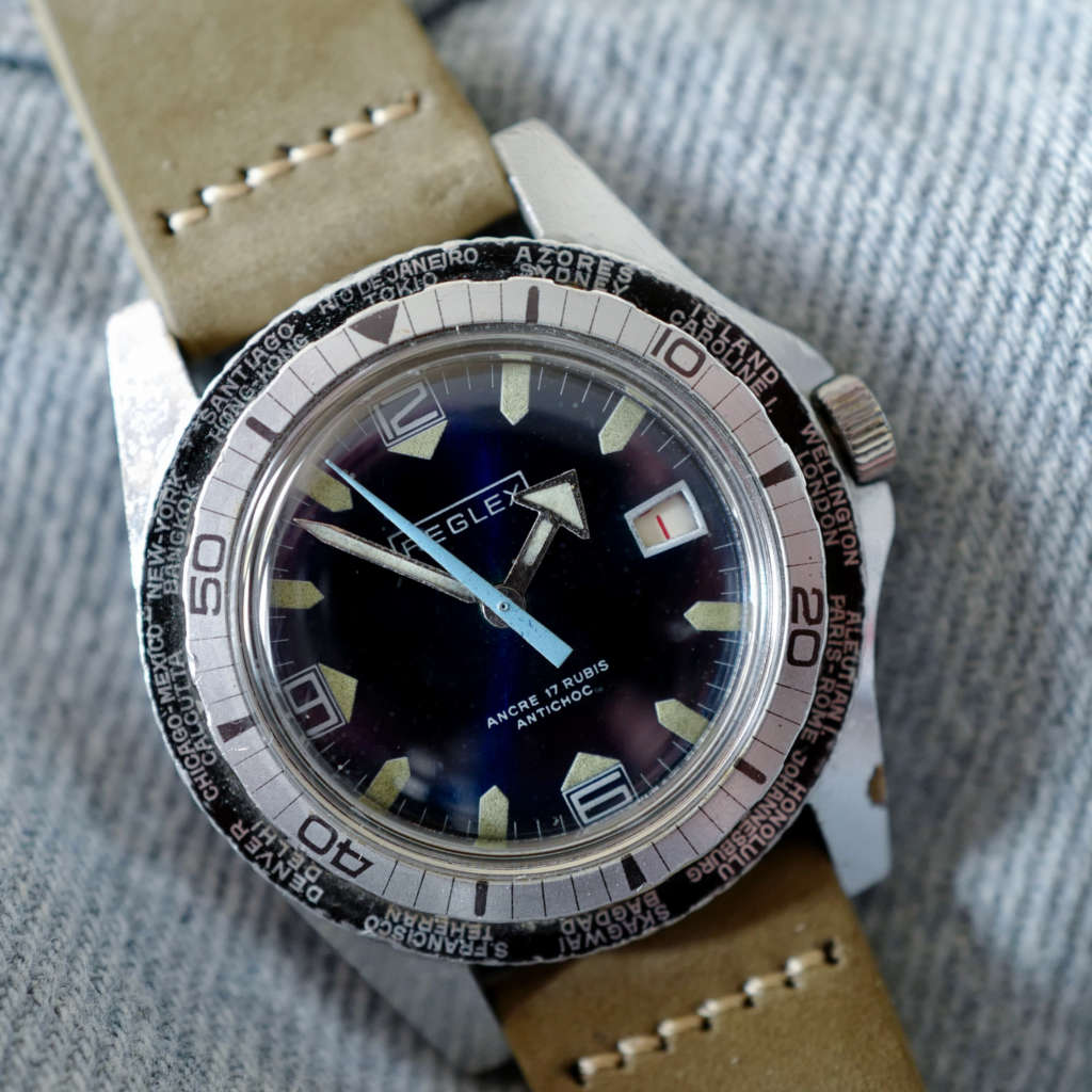 Montre mécanique vintage worldtimer