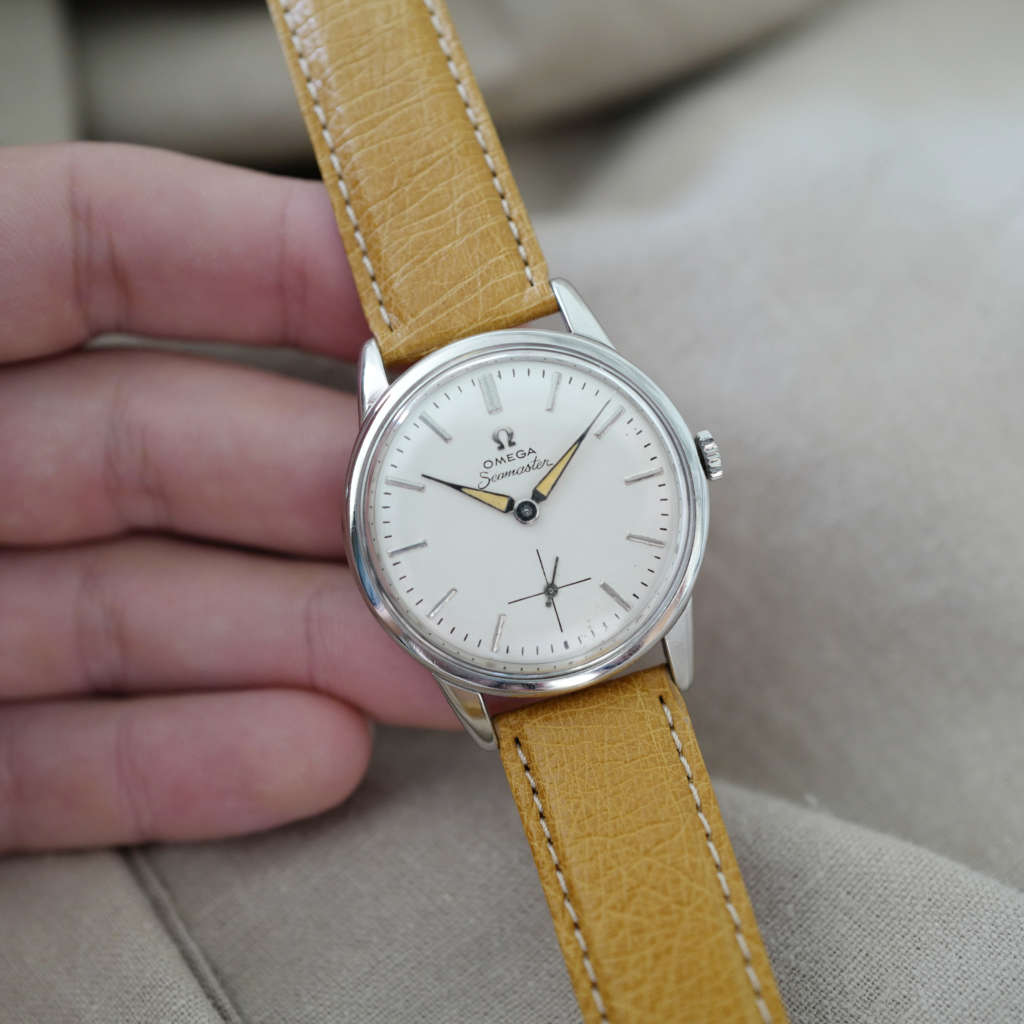 Montre omega cuir autruche beige Montre omega cuir autruche beige