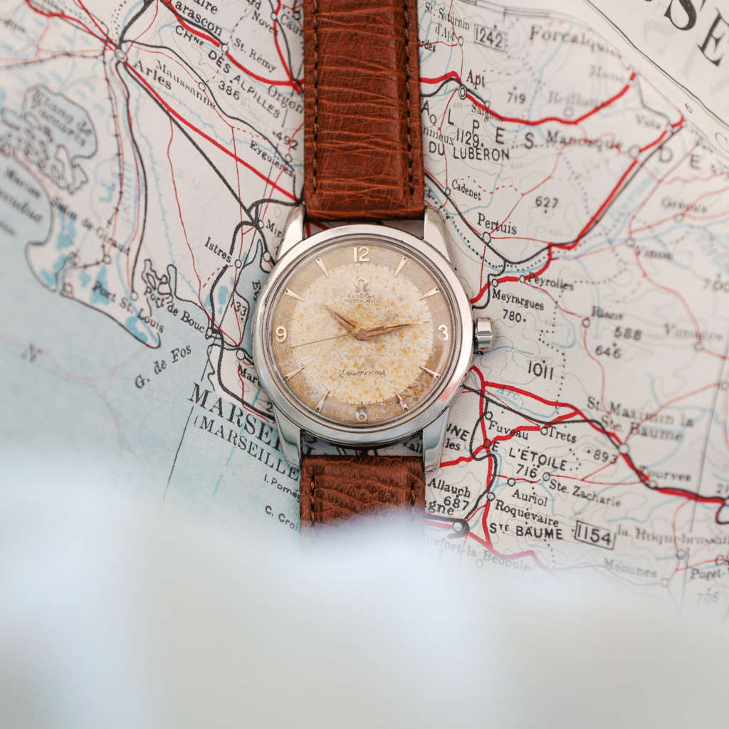 Montre Omega vintage bracelet marron