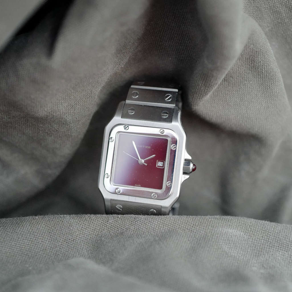 Cartier santos vintage cadran rouge