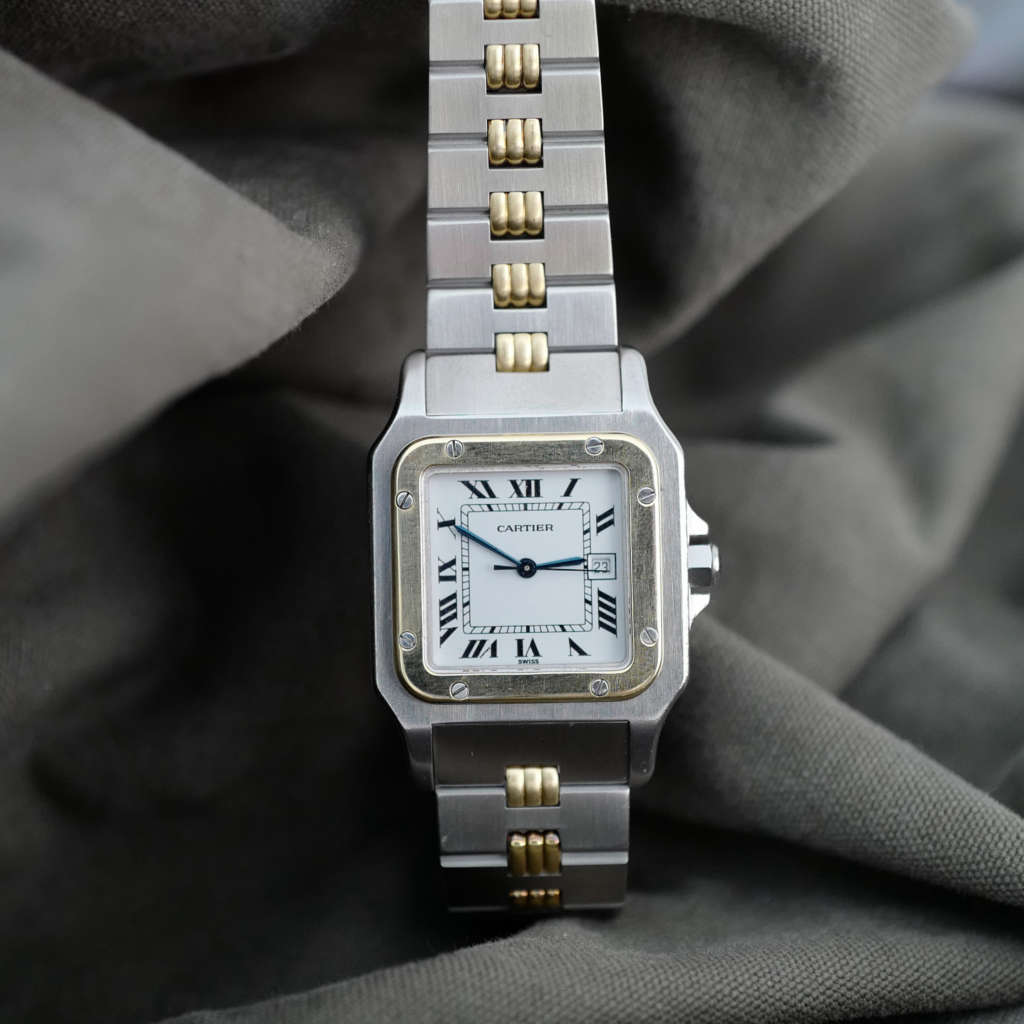 Montre cartier Santos or & acier automatique Montre cartier Santos or & acier automatique