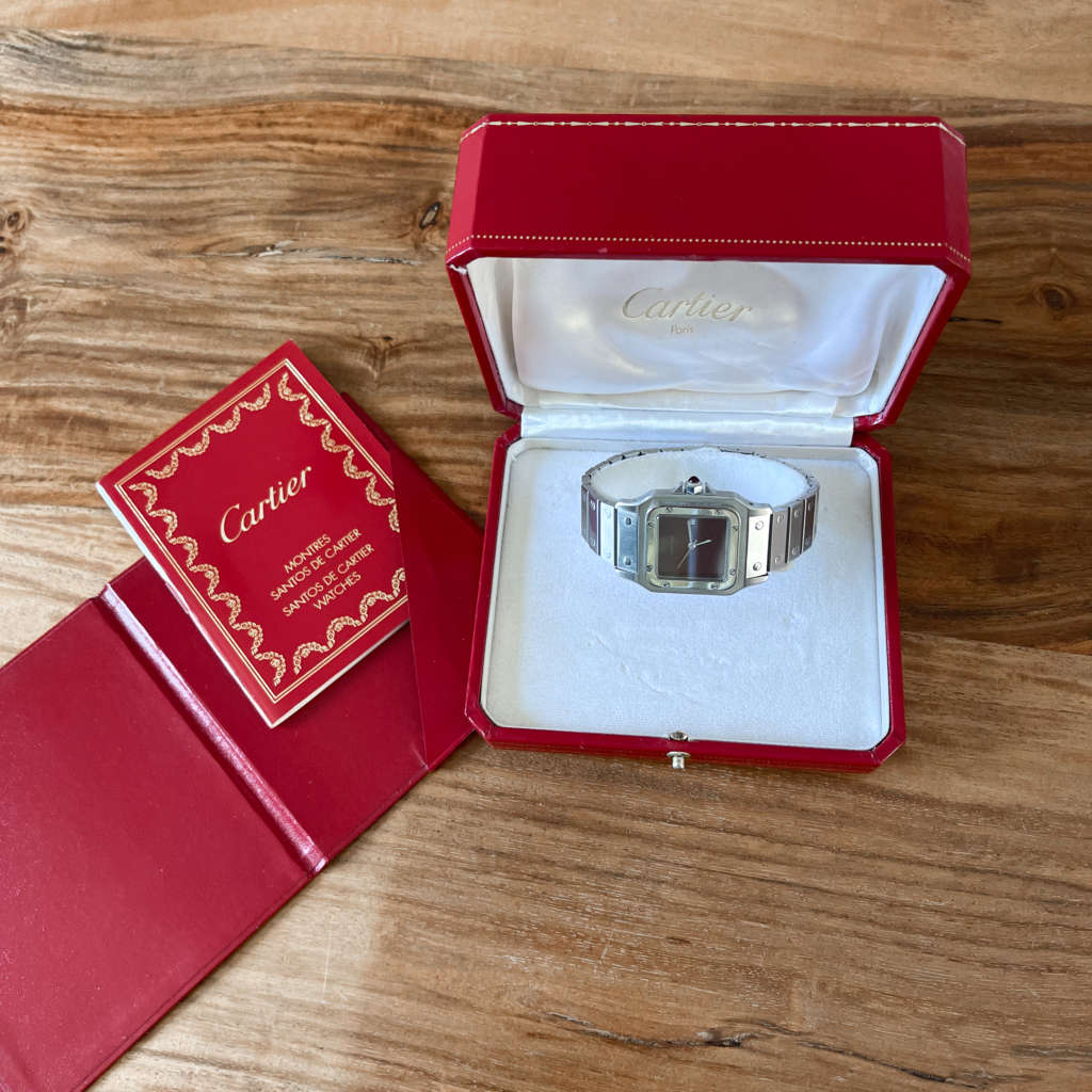 Montre Cartier Santos vintage red dial