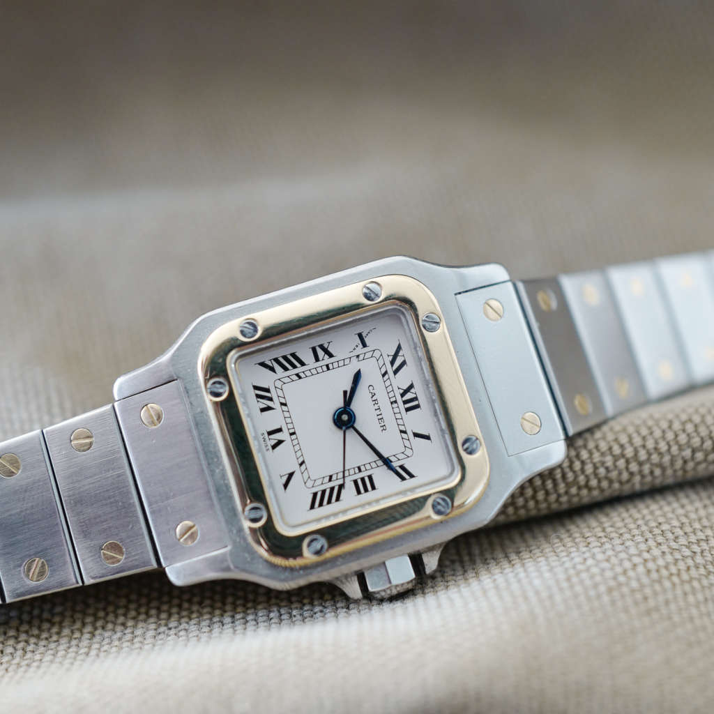 Cartier Santos vintage or et acier femme