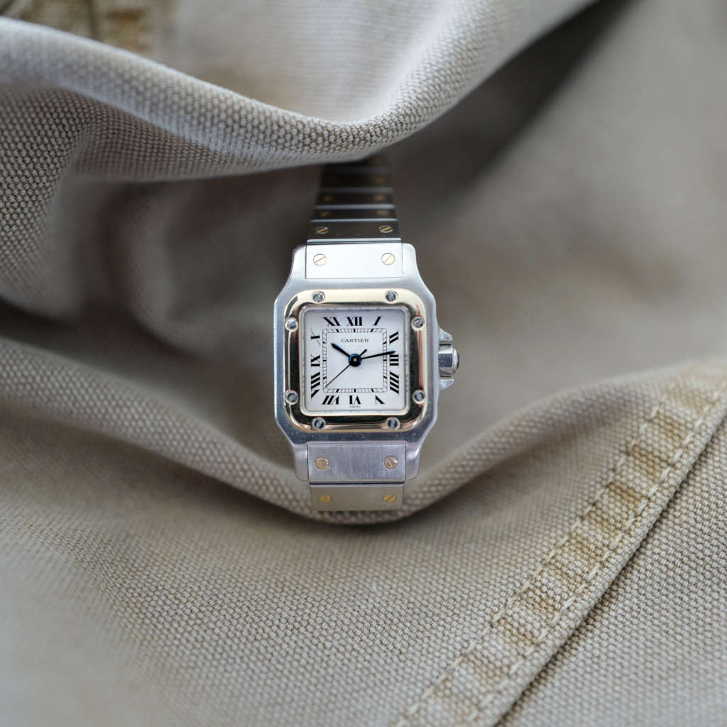 Montre Cartier Santos femme or et acier petit modèle