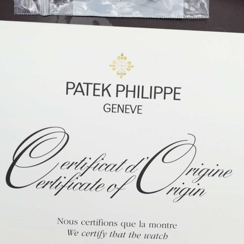 certificat d'origine Patek philippe Nautilus
