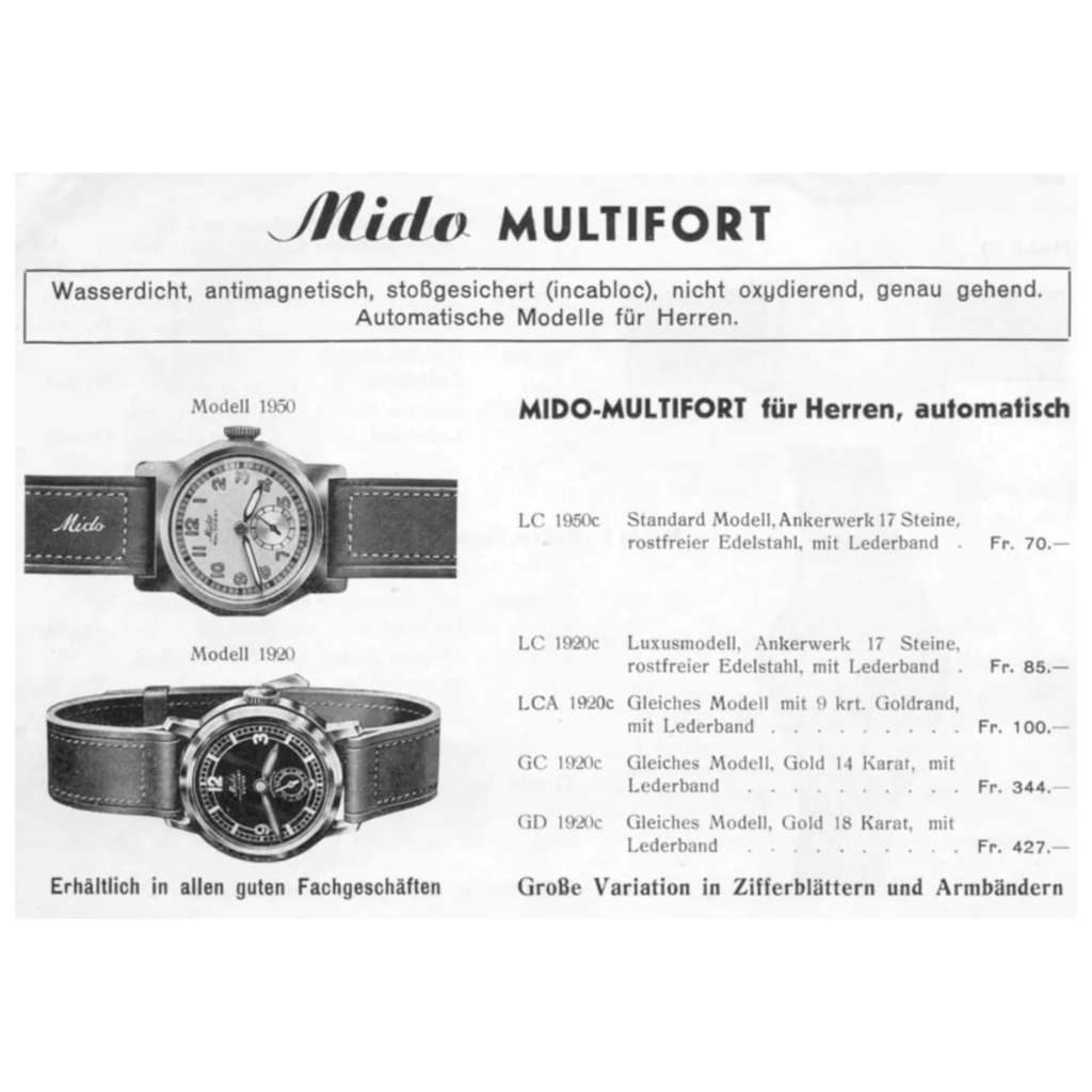 Mido vintage ad Multifort