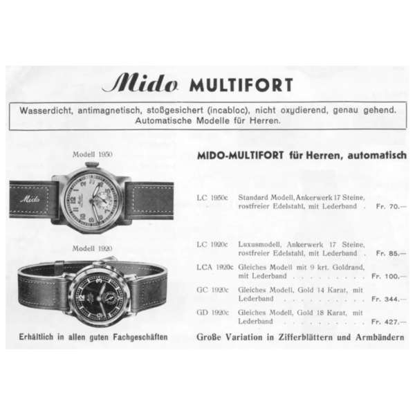 Mido vintage ad Multifort