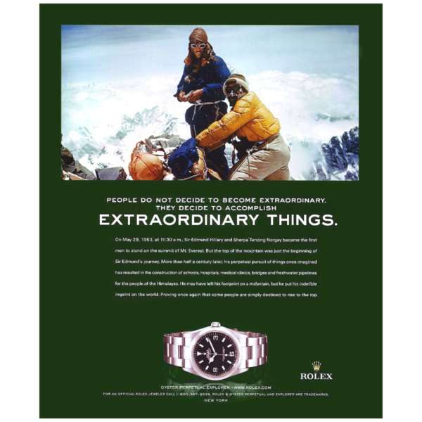 Montre vintage cadran publicité ancienne Rolex Explorer 1
