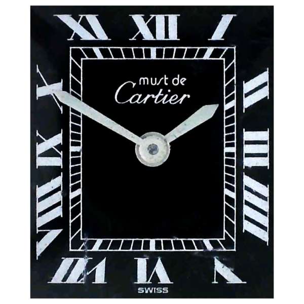 Cartier vintage cadran noir Must
