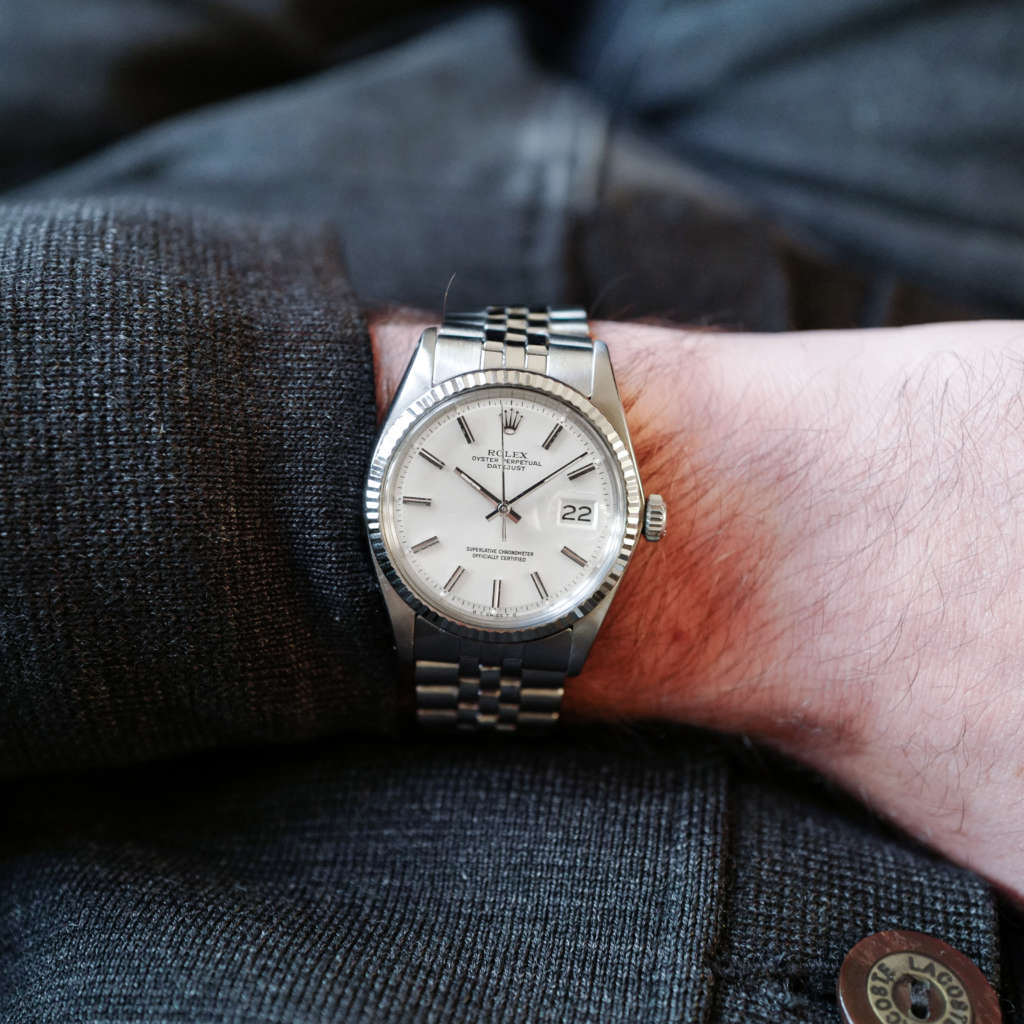 Montre ancienne 36 mm cadran blanc Rolex réf 1601