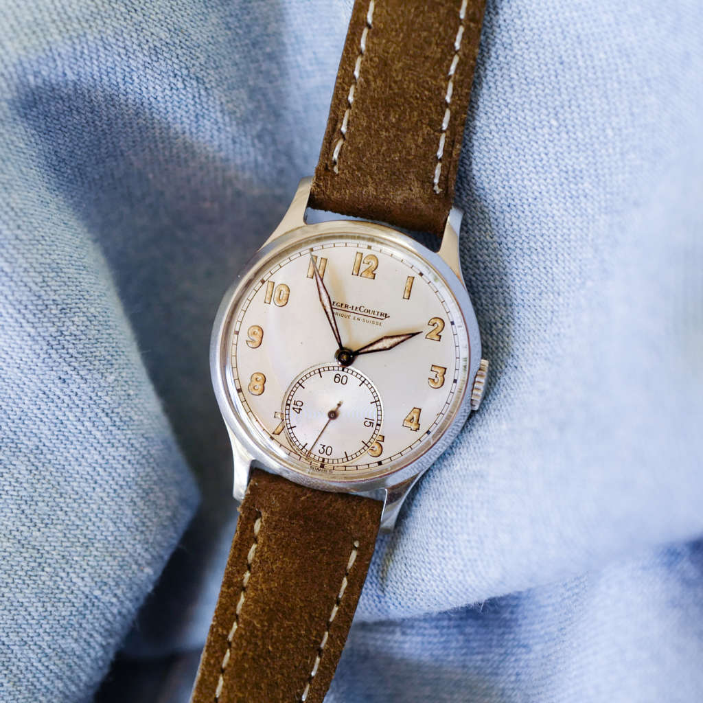 Montre vintage Jaeger LeCoultre militaire indexe radium Montre vintage Jaeger LeCoultre militaire indexe radium