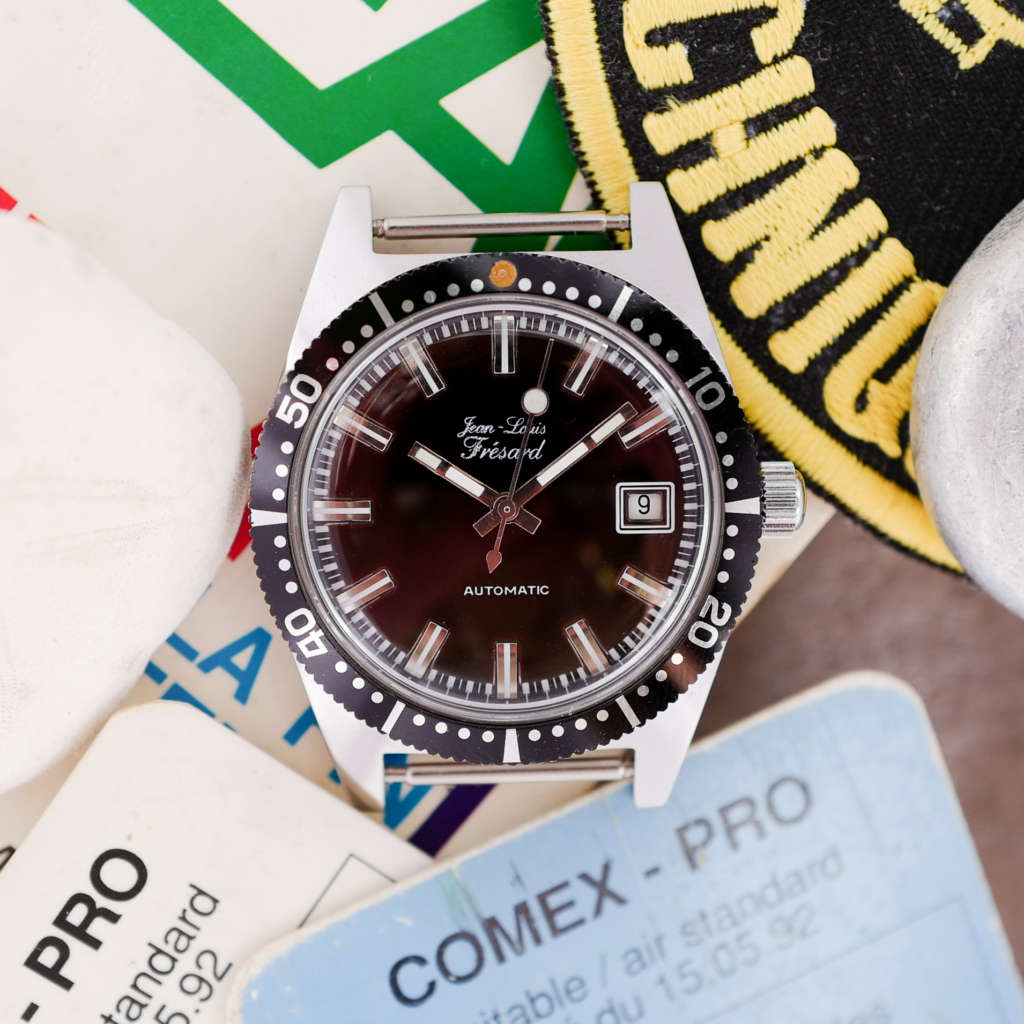 Montres française automatique vintage Frésard skin diver plongée