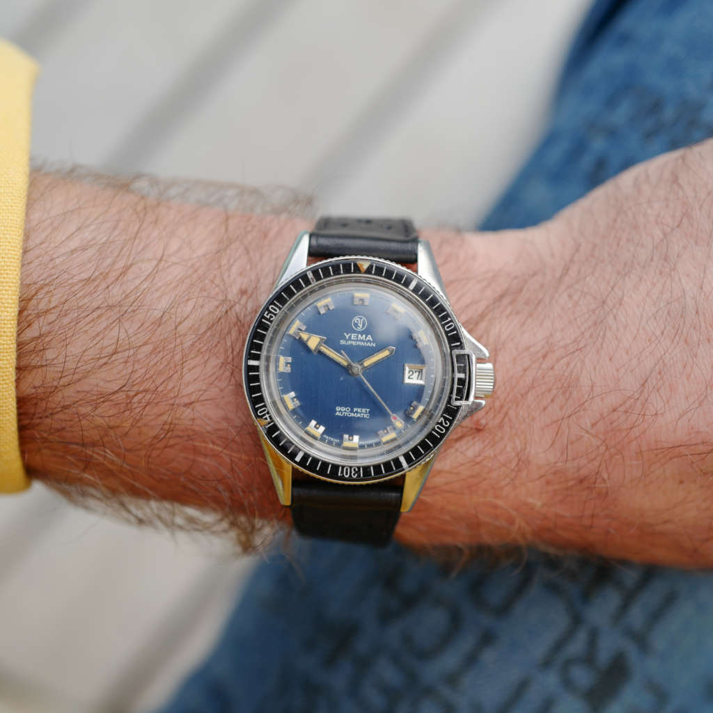 Vintage cadran bleu Yema Superman