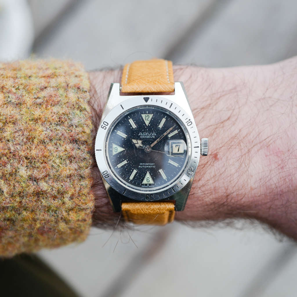Arva vintage montre Suisse automatique skin diver sport