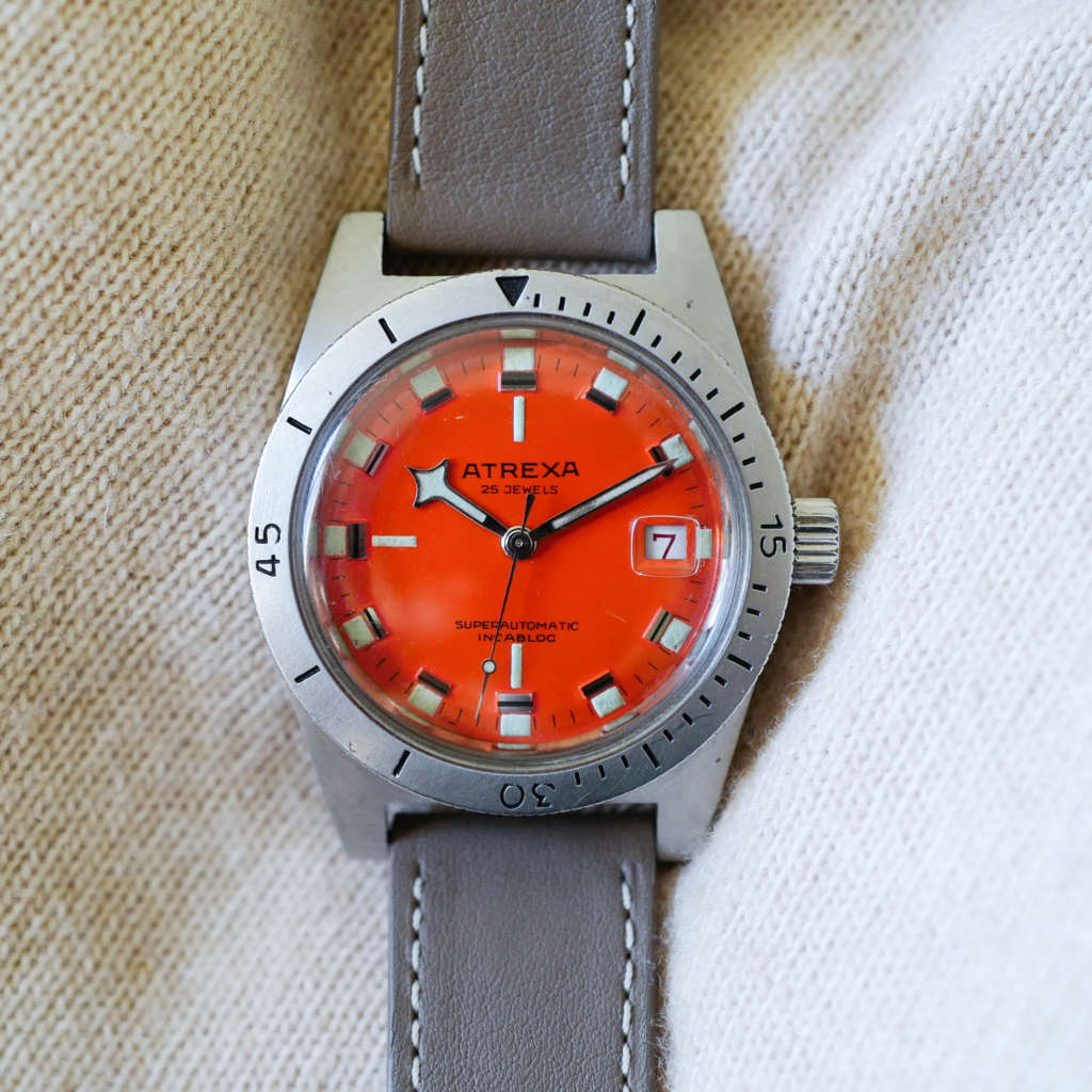 Vintage cadran orange montre skin diver Vintage cadran orange montre skin diver