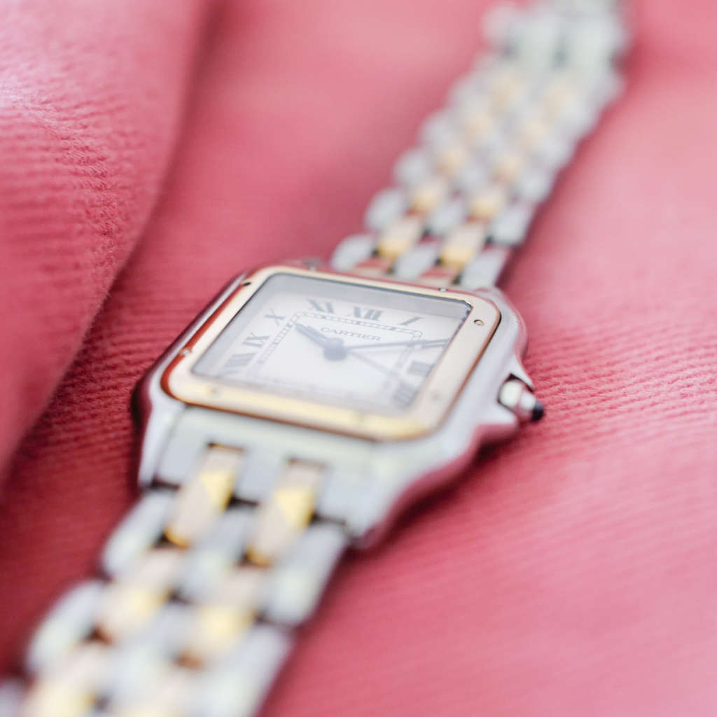 Cartier panthère or & acier taille moyenne