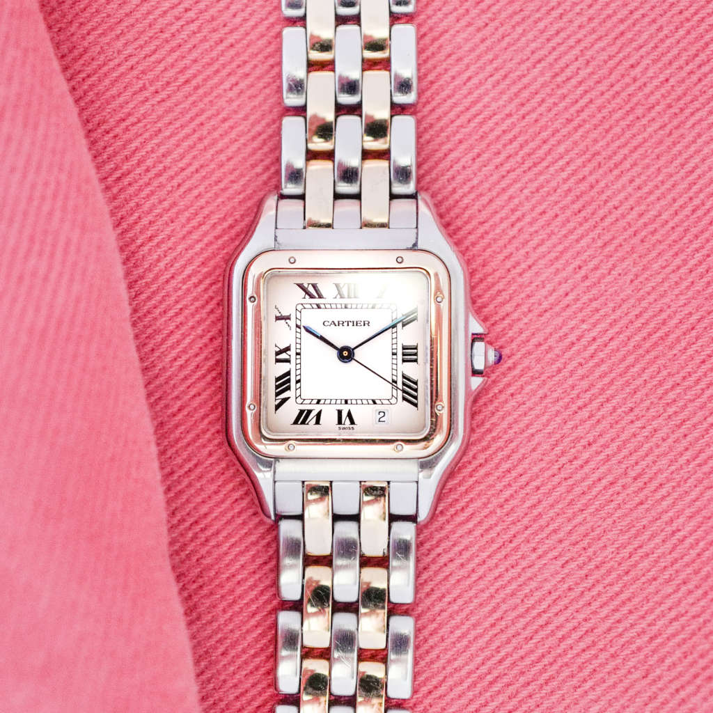 Magnifique montre Cartier Panthère vintage or acier homme femme