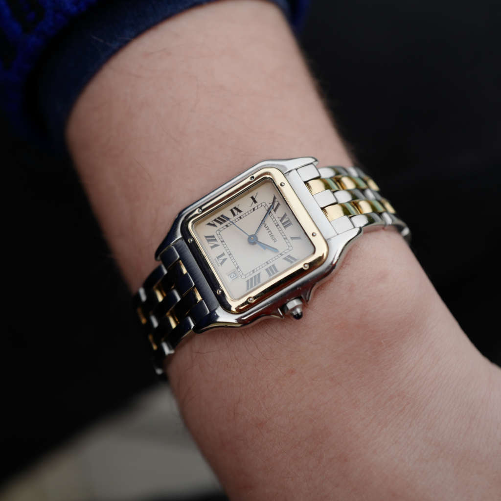 Montre Cartier Panthère or acier taille moyenne homme femme