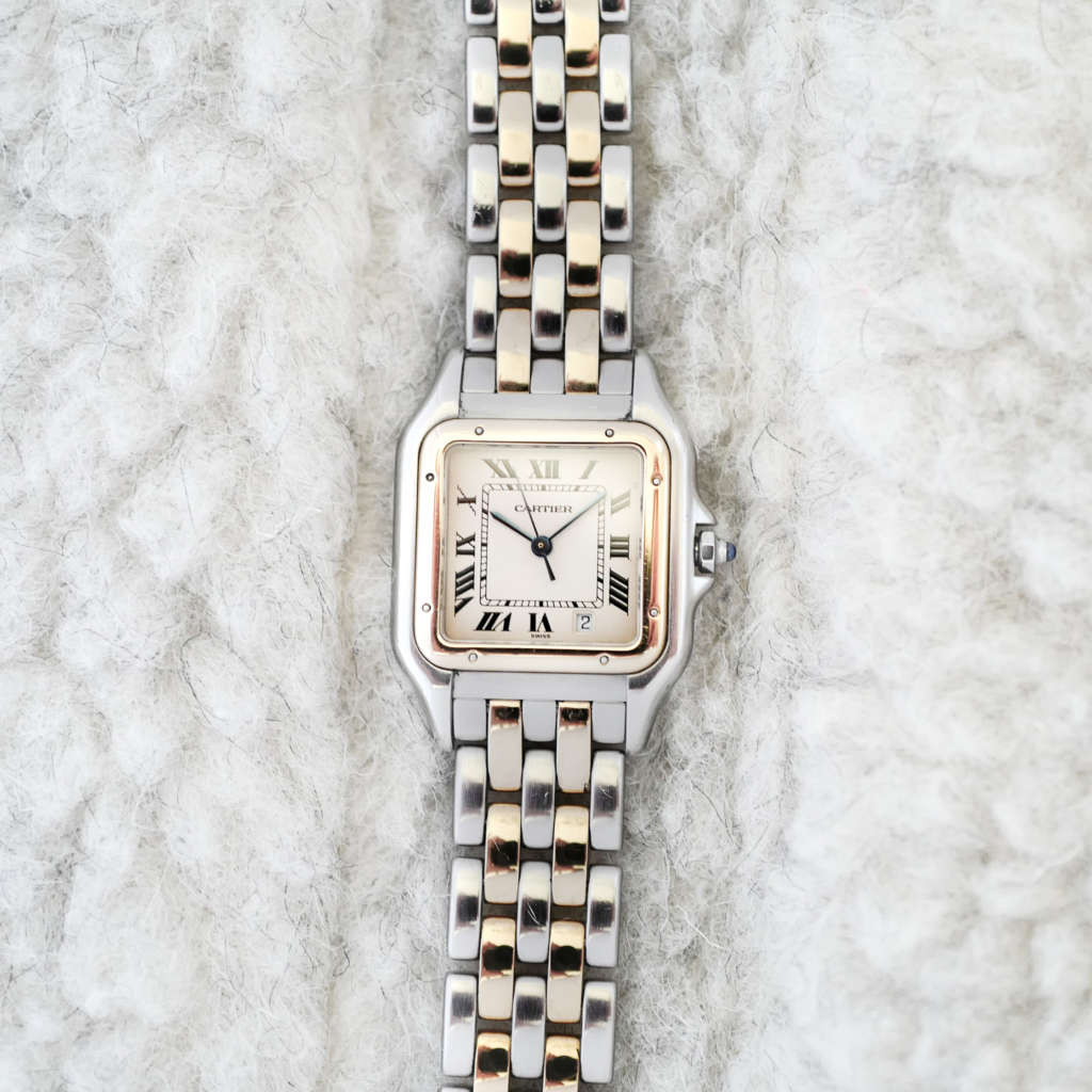 Montre Cartier Panthère vintage or & acier 110000R moyenne taille