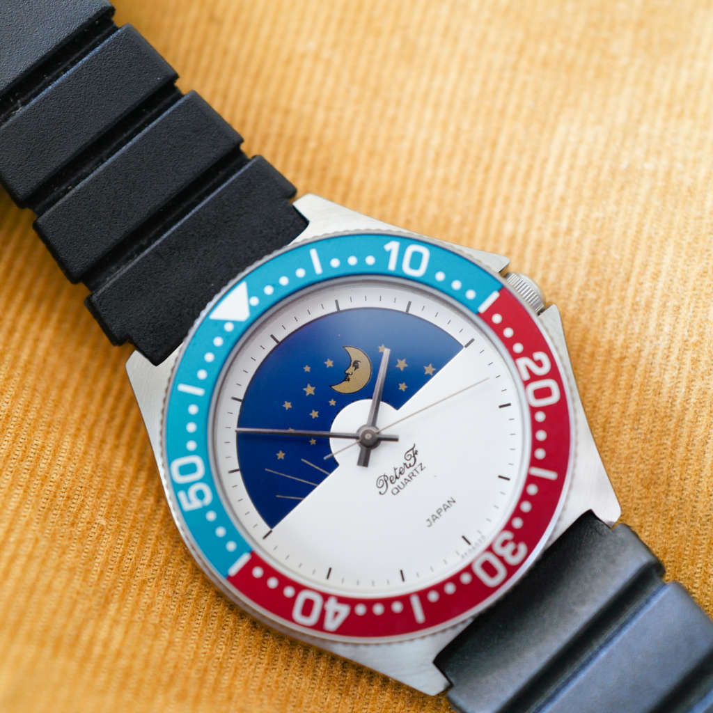 Montre indication 24 heure phase de lunette Montre indication 24 heure phase de lunette