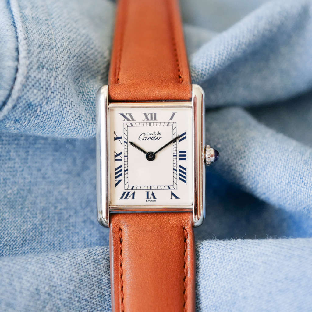 Montre vintage Cartier Must Tank argent 1990