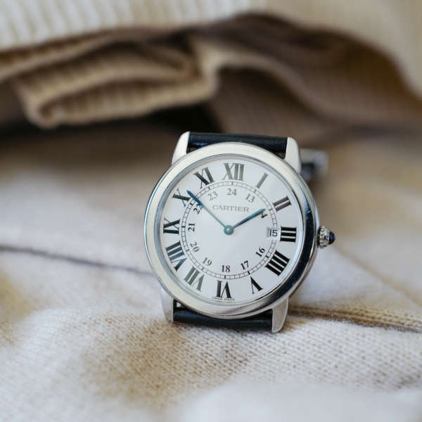 Magnifique montre Cartier Ronde Solo cadran blanc