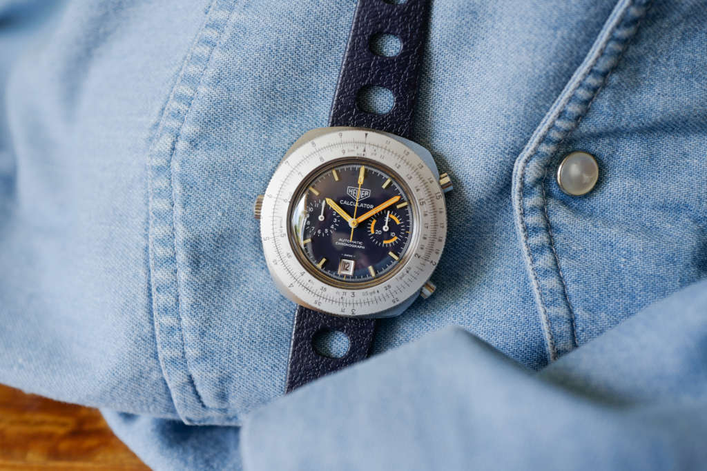 Montre sportive plongeuse vintage Heuer Calculator Montre sportive plongeuse vintage Heuer Calculator