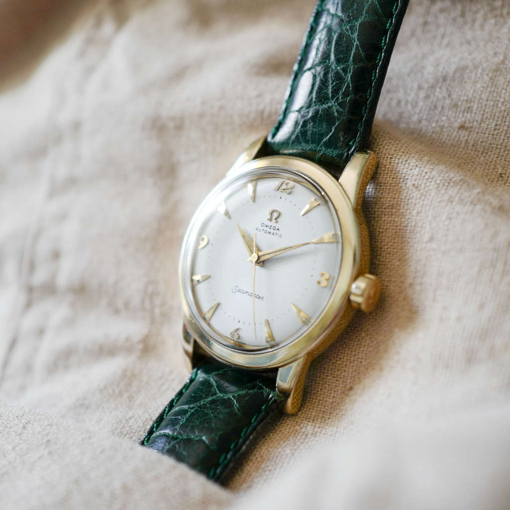 Omega vintage 36mm or sur cuir Seamaster Omega vintage 36mm or sur cuir Seamaster