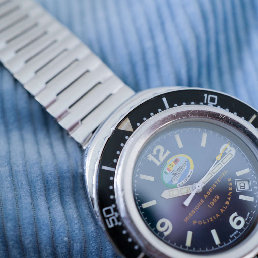 Rare montre Squale vintage lunette bakélite oversize 44mm