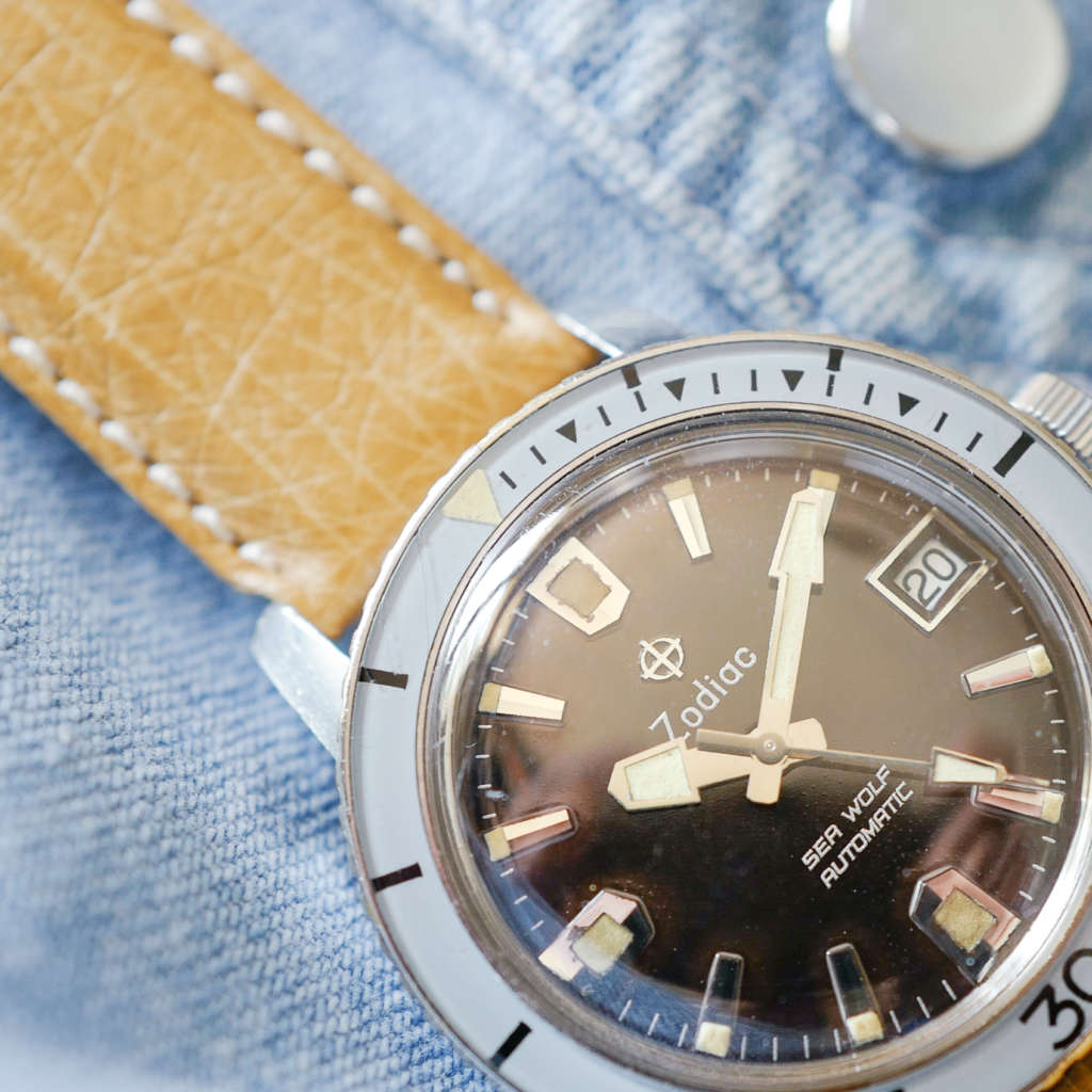 Rare Montre Zodiac Sea Wolf Sea Wolf vintage lunette bakélite