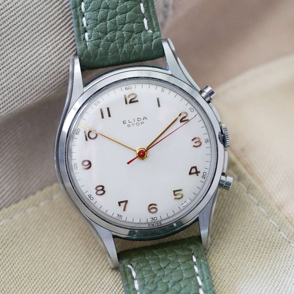 Rare montre Chronostop Elida suisse vintage 1970