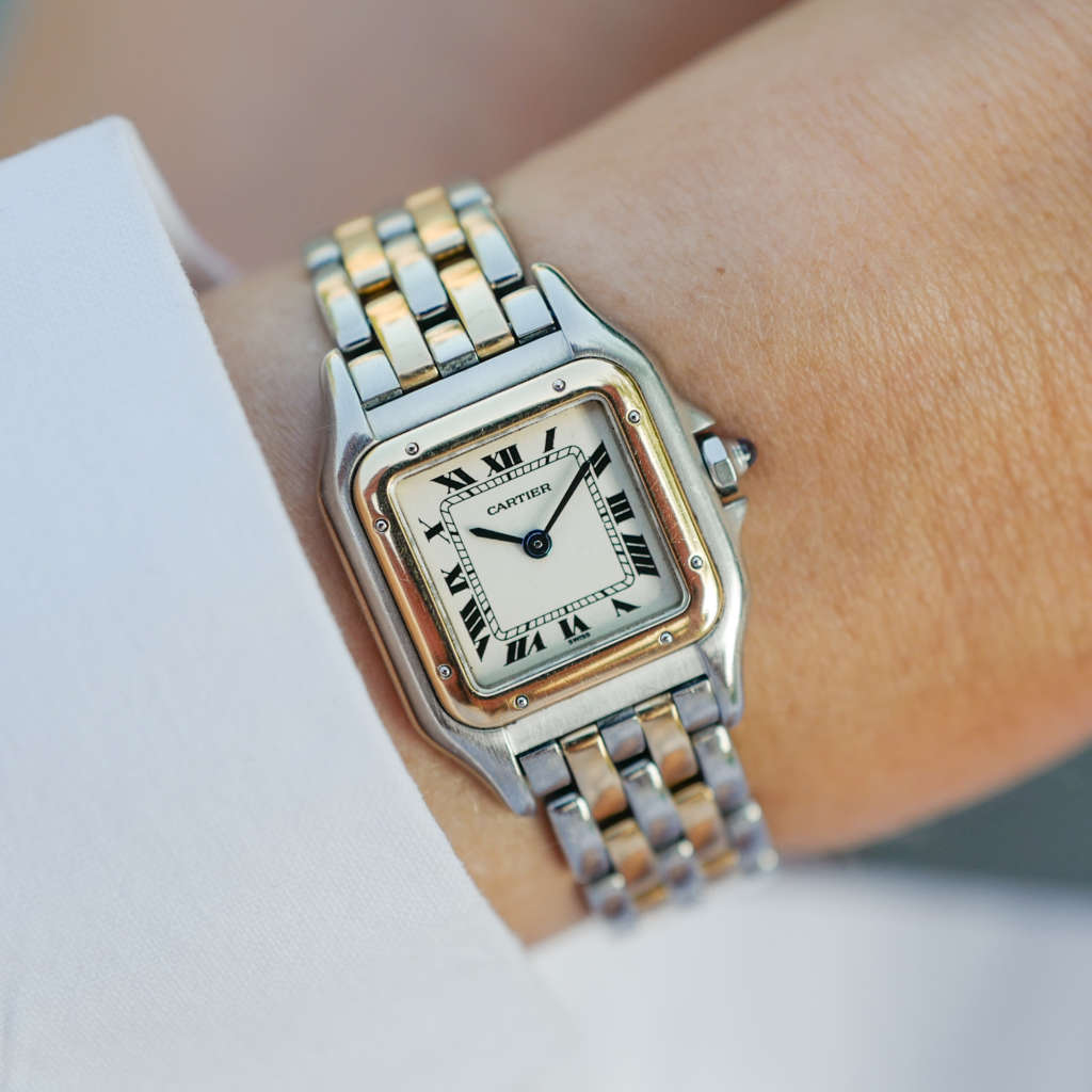 Montre Cartier Panthère or et acier vintage femme