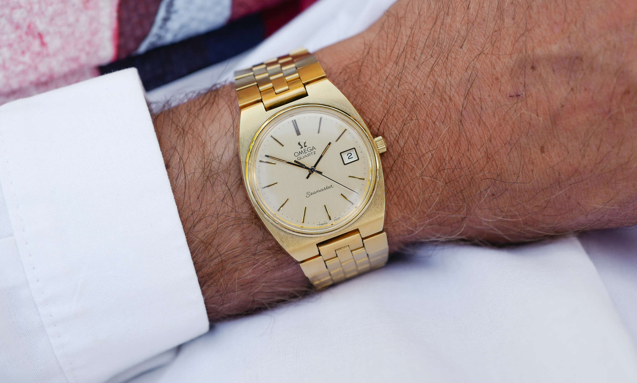 Montre homme femme or vintage Omega Seamaster Quartz