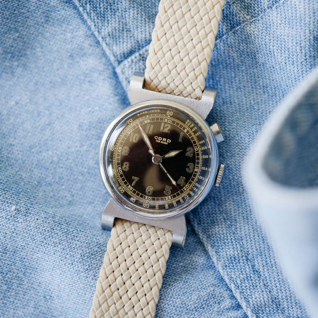 montre chronographe art deco vintage mono poussoir venus