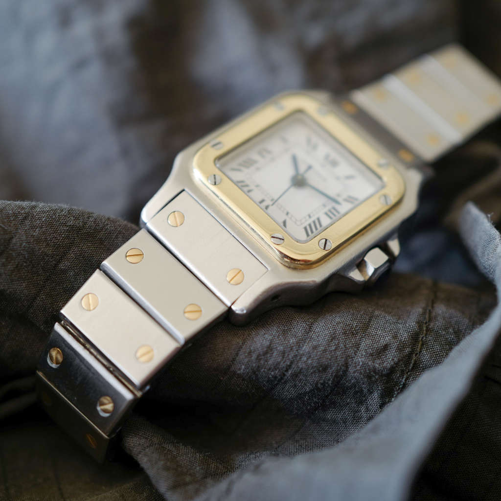 jolie montre cartier lunette or et bracelet acier vintage automatique jolie montre cartier lunette or et bracelet acier vintage automatique